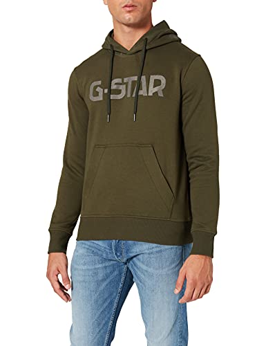 G-STAR RAW Sudadera con Capucha, Verde (Dk Bronze Green A971-6059), M para Hombre