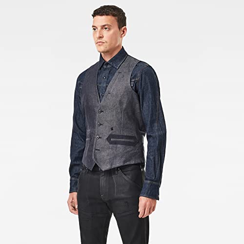 G-STAR RAW Tuxedo Waistcoat Casual Blazer, Raw Denim C518-001, S para Hombre