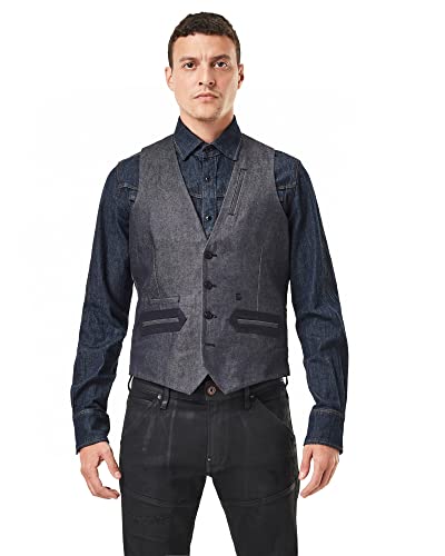 G-STAR RAW Tuxedo Waistcoat Casual Blazer, Raw Denim C518-001, S para Hombre