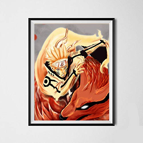 Gaara Sasuke Kurama - Lienzo de impresión artística con diseño de anime, 20 x 25 cm, sin marco