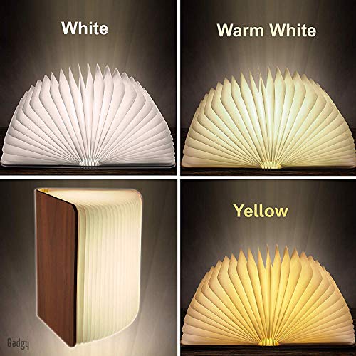 Gadgy ® Lámpara de Libro (Grande) con Cierre Magnético l Papel Tyvek de Calidad l Brilla en 3 Colores l Posibilidades de Posiciones Ilimitadas hasta 360 grados