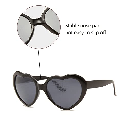 通用 Gafas de Efectos Especiales de Corazón, Gafas con Forma de Corazón de Amor, Gafas Corazon, Difracción Luz de Efectos, 3D, para Fiestas de Música al Aire Libr, Crear Una Atmósfera Romántica