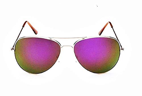 Gafas de sol con espejo para hombre - mujer - unisex - gota - clásico - montura dorada - lente rosa - primavera - otoño - invierno - verano