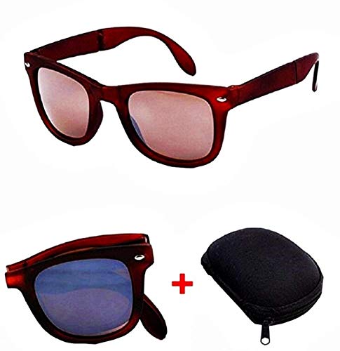 Gafas de sol con estuche - rectangular - clásico - lentes de color - marrón - primavera - otoño - invierno - verano