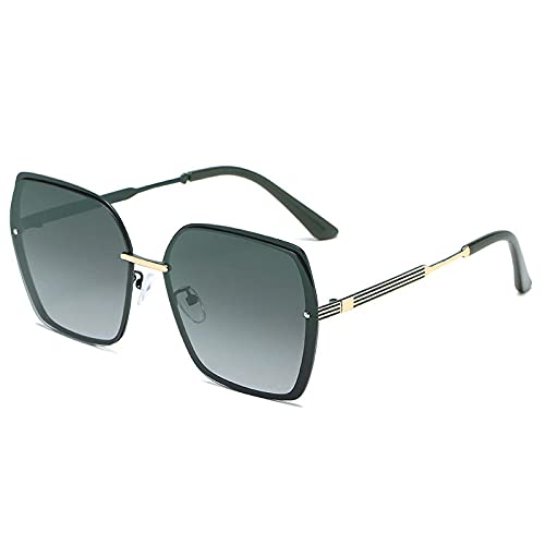 Gafas de sol Gafas de sol polarizadas Femeninas Metal Metal Material Gran Marco Anti-UV Gafas de sol Gafas de sol-Venta al por mayor de fábrica_Marco de oro azul negro gris