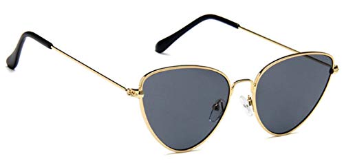 Gafas de sol ojo de gato - mujer - ojo de gato - ovalado - mariposa - alargado - niña - vintage - retro - moda - primavera - otoño - invierno - verano - marco dorado - lente negra cat eye