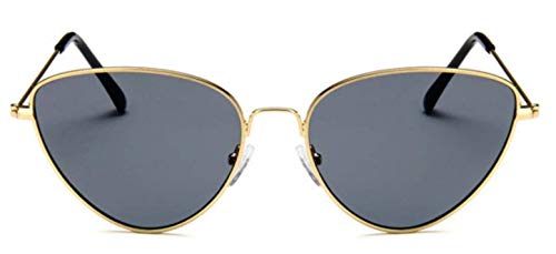 Gafas de sol ojo de gato - mujer - ojo de gato - ovalado - mariposa - alargado - niña - vintage - retro - moda - primavera - otoño - invierno - verano - marco dorado - lente negra cat eye