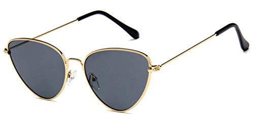 Gafas de sol ojo de gato - mujer - ojo de gato - ovalado - mariposa - alargado - niña - vintage - retro - moda - primavera - otoño - invierno - verano - marco dorado - lente negra cat eye