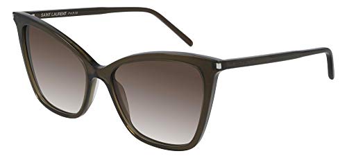 Gafas de sol SAINT LAURENT SL 384 004 gafas de sol Mujer color Verde marrón tamaño de lente 55 mm