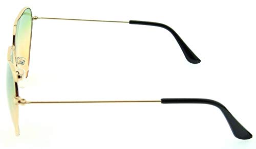 Gafas de sol vintage heart para mujer - funny - girl - girl - polarized - uv400 - montura dorada con lentes verdes y rosas