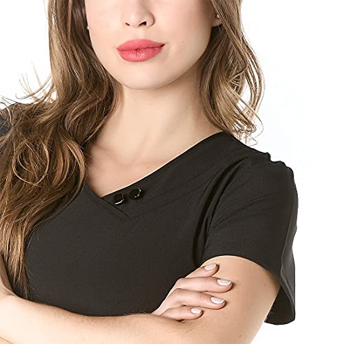 GALLANTDALE Casaca Sanitaria Brooklyn Mujer Repelente de Tela Spandex Negro L