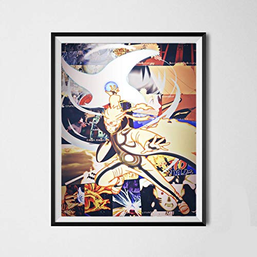 Gama Sennin Jiraiya Sasuke Anime Fan Art - Póster de lienzo para decoración de pared, 20 x 20 cm, sin marco, juego de 6