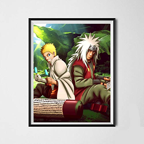 Gama Sennin Jiraiya Sasuke Anime Fan Art - Póster de lienzo para decoración de pared, 20 x 20 cm, sin marco, juego de 6