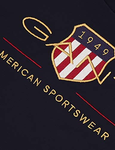 GANT Archive Shield-Sudadera con Capucha, Azul Noche, Clásico para Niños