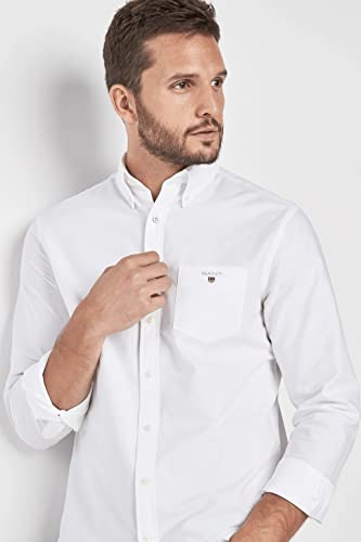 GANT The Oxford Shirt Reg BD Camiseta Deporte, Blanco (White), XX-Large para Hombre