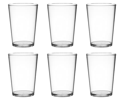 Garnet Akua - Vaso reutilizable de 6 unidades, apto para lavavajillas- 25 cantos / 20 cl a servicio-Made in Italy, plástico