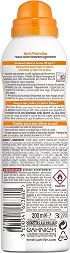 Garnier Ambre Solaire UV Sport - Lote de 2 botes de bruma protectora de textura seca, multirresistente, FPS 50 (200 ml)