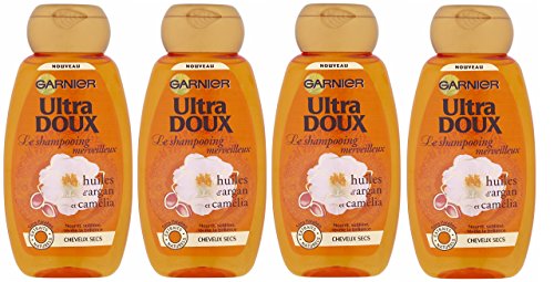 Garnier - Ultra Soft maravilloso aceite de argán y de la camelia - Champú Cabello Seco - juego de 4