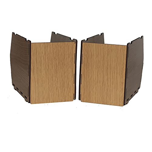 Gavetas organizadoras, apilables, abierta, fabricada en madera reciclada MDF. Lote 6 unidades. Contenedores para almacenaje, para guardar cosas. (280X187X145) 140% Roble