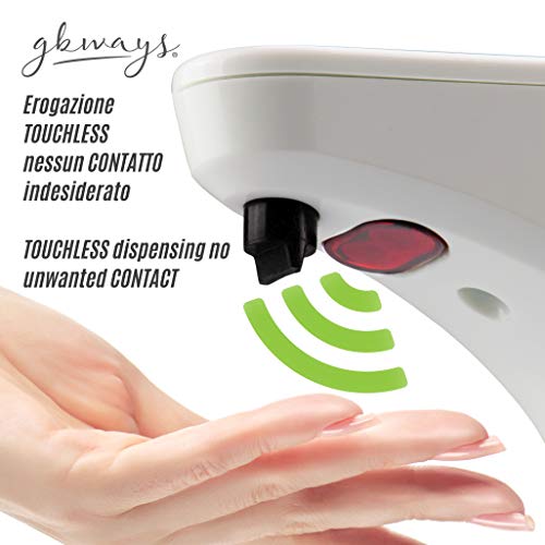 gbways Dispensador de jabón automático gel desinfectante antibacteriano,sensor de movimiento,500 mlispensador de jabón automático gel desinfectante antibacteriano,sensor de movimiento,500 ml