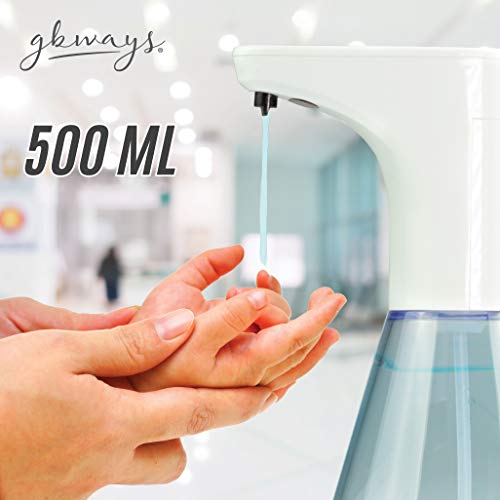 gbways Dispensador de jabón automático gel desinfectante antibacteriano,sensor de movimiento,500 mlispensador de jabón automático gel desinfectante antibacteriano,sensor de movimiento,500 ml