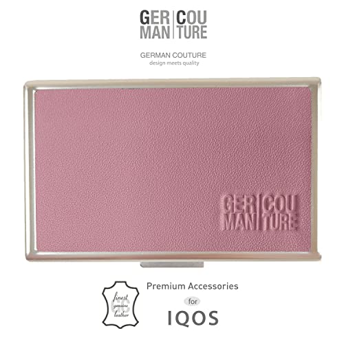 GC ® Estuche de metal precioso original compatible con Iqos Heets - pitillera / Estuche Heets de acero inoxidable con cuero genuino