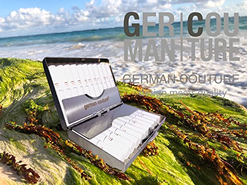 GC ® Estuche de metal precioso original compatible con Iqos Heets - pitillera / Estuche Heets de acero inoxidable con cuero genuino