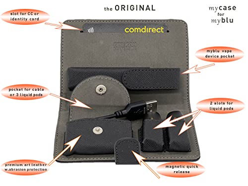 GC ® German Couture original My-case compatible con myblu - estuche ingenioso para accesorios My blu como cigarrillos electrónicos Vape Device Liquids Liquidpod etc. cubierta protectora