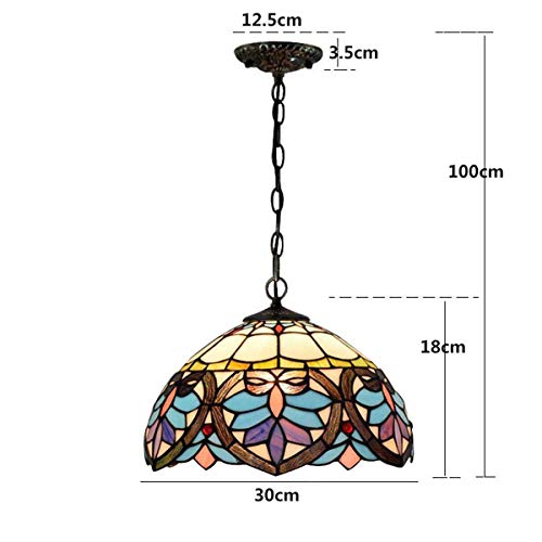 GDLight Lámpara Colgante de Estilo Tiffany Araña en Forma de corazón con vidrieras, salón, Restaurante Café Corredor, Luces Colgantes de Techo, 30 cm