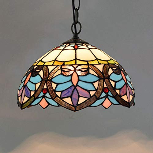 GDLight Lámpara Colgante de Estilo Tiffany Araña en Forma de corazón con vidrieras, salón, Restaurante Café Corredor, Luces Colgantes de Techo, 30 cm