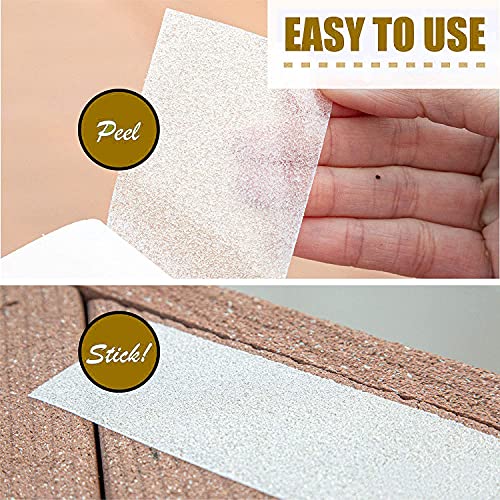 Gebildet Cinta Antideslizante Seguridad, Cinta Adhesiva Respaldados, Alta Tracción Fuerte Apretón Abrasivo, Usar Interiores y Exteriores (10M × 5cm, Transparente)