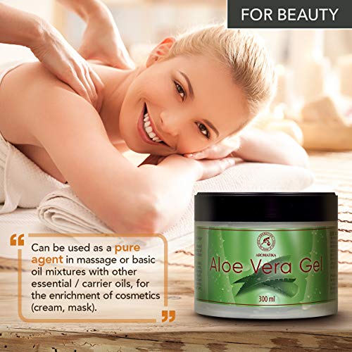 Gel de Aloe Vera 300ml - Calmante Aloe Vera para Todo Tipo de Piel - Aloe Barbadensis - Cuidado Natural de la Piel y el Cabello - Gel de Aloe Vera Refrescante e Hidratante Rostro Cuerpo