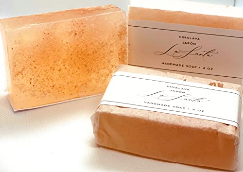 Gel Jabon sólido de Sal del Himalaya para cuerpo y rostro artesanal y ecológico - 100% natural y vegano. Sin sulfatos ni parabenos.