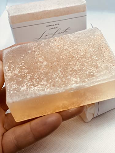 Gel Jabon sólido de Sal del Himalaya para cuerpo y rostro artesanal y ecológico - 100% natural y vegano. Sin sulfatos ni parabenos.
