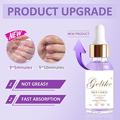 Gelike Aceite Orgánico Cutículas Vitamina B Vitamina E Aceites Esencial Hidratar Secas Aceites Cutículas Tratamiento Aceite Dañadas Cuidado Pluma Reparación Crecimiento Perfumado Lavanda Oler