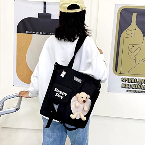 Generic Muñeca Oso Bolsos de Nailon Lindos Bolsos de Hombro Casuales Bolso de Compras de Alta Capacidad portátil práctico Bolso de Mujer japonés Azul