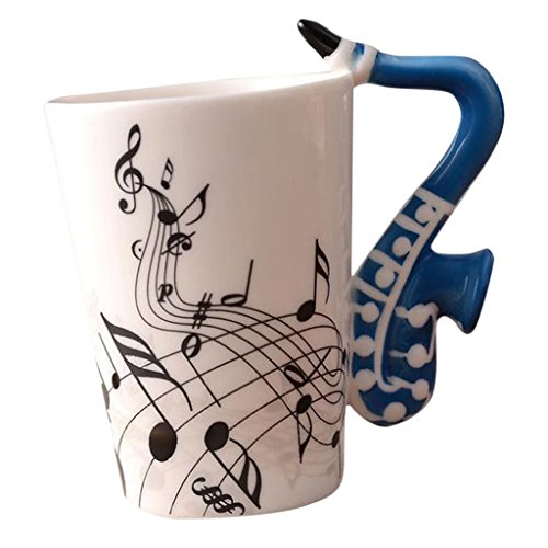 Gen‚rico Taza de Café Copa de Guitarra Versátil Accesorios Capacidad 201 ml ~ 300 ml - Saxofón Azul