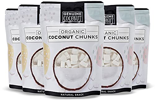 Genuine Coconut Trozos de coco orgánico - 5 Unidades de 100 g
