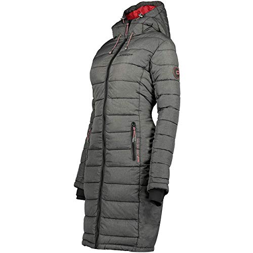 Geographical Norway AROMA LADY - Chaqueta Acolchada Para Mujer - Chaqueta Cálida De Invierno - Chaqueta De Manga Larga Con Capucha Acolchado Ligero ANTRACITA M