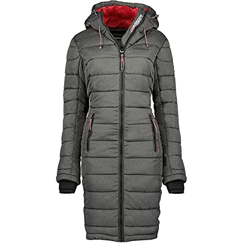 Geographical Norway AROMA LADY - Chaqueta Acolchada Para Mujer - Chaqueta Cálida De Invierno - Chaqueta De Manga Larga Con Capucha Acolchado Ligero ANTRACITA M