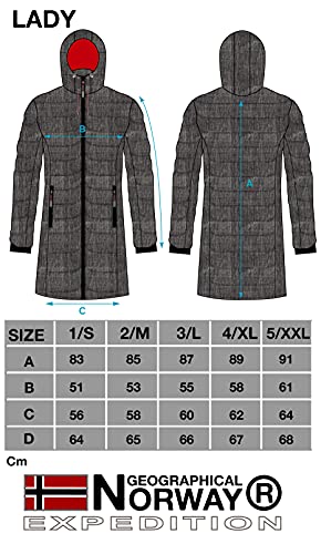 Geographical Norway AROMA LADY - Chaqueta Acolchada Para Mujer - Chaqueta Cálida De Invierno - Chaqueta De Manga Larga Con Capucha Acolchado Ligero ANTRACITA M
