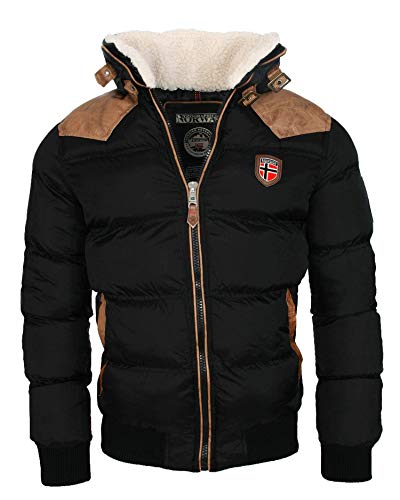 Geographical Norway Cálida chaqueta de invierno acolchada para hombre Negro XL