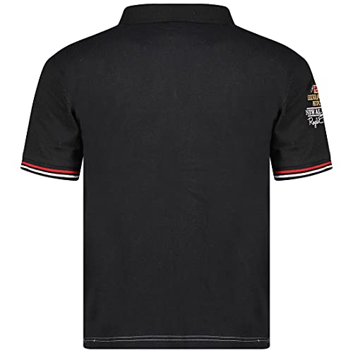 Geographical Norway Kidney - Polo Algodón con Logo para Hombre - Camisa Fit Comodidad - Camiseta Bordado Transpirable Manga Corta - Camisetas Cuello Clasico Casual (Negro, M)