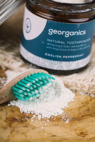 Georganics - Pasta de Dientes Blanqueadora Orgánica Rica en Minerales - Fórmula No Espumosa con Aceite de Coco Virgen Orgánico - Vegana y Cruelty Free, sin Flúor et SLS - Menta Inglesa - 120ml