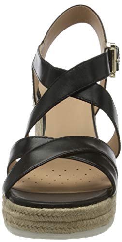 Geox D Ponza A, Sandalias con Plataforma Mujer, Negro (Black C9999), 37 EU