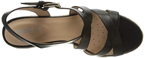 Geox D Ponza A, Sandalias con Plataforma Mujer, Negro (Black C9999), 37 EU