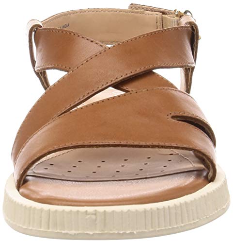 Geox D Taormina F, Sandalias con Punta Abierta Mujer, Marrón (Cognac C6001), 40 EU