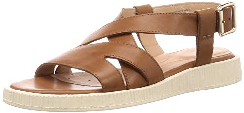 Geox D Taormina F, Sandalias con Punta Abierta Mujer, Marrón (Cognac C6001), 40 EU
