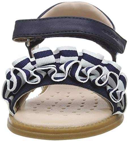 Geox J Sandal Karly Girl, Sandalias con Punta Abierta, Azul (Navy C4002), 34 EU