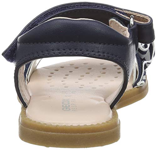 Geox J Sandal Karly Girl, Sandalias con Punta Abierta, Azul (Navy C4002), 34 EU